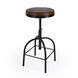 Clyde Leather 25" Adjustable Bar Stool in Medium Brown