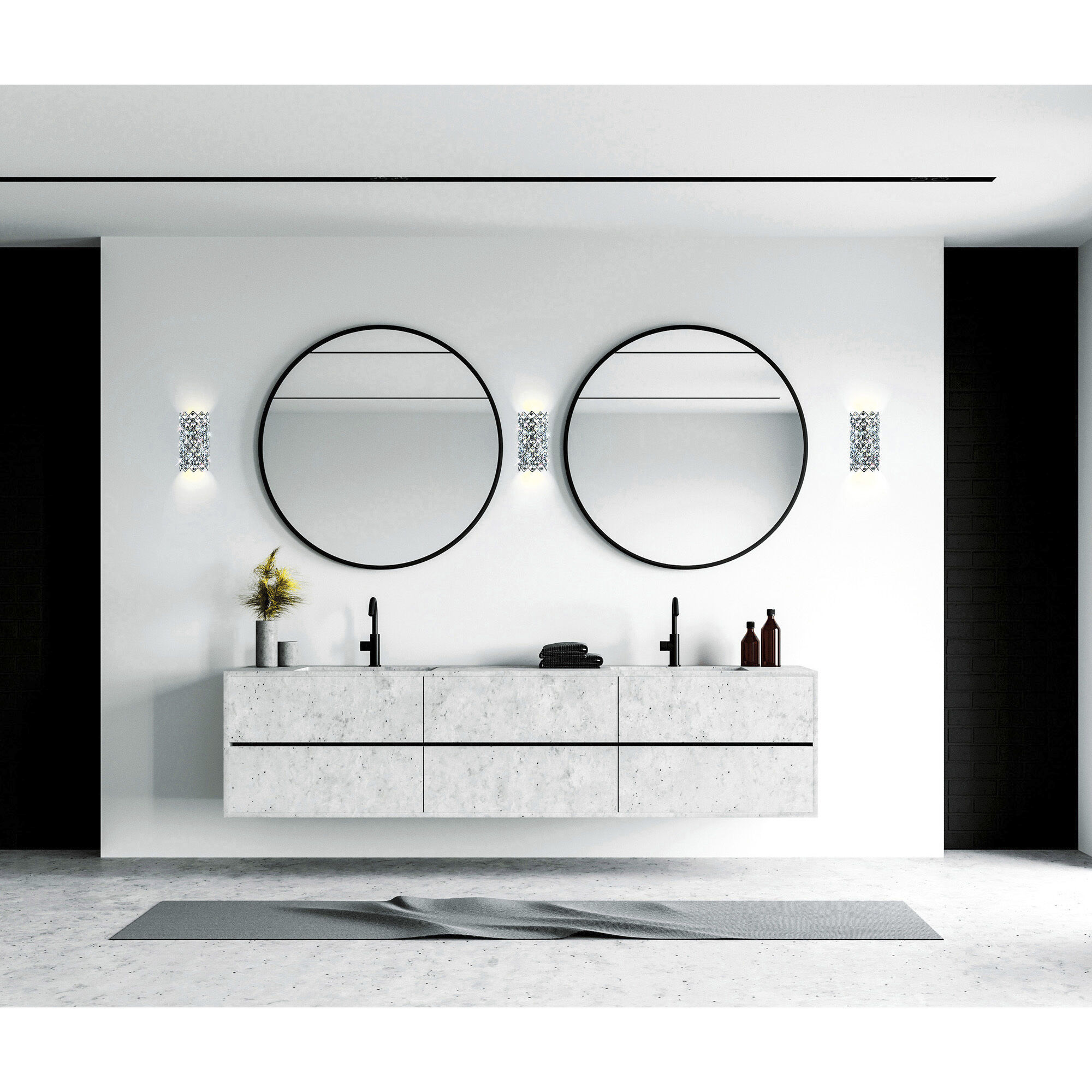 Chique 4 Light 7 inch Chrome Wall Light