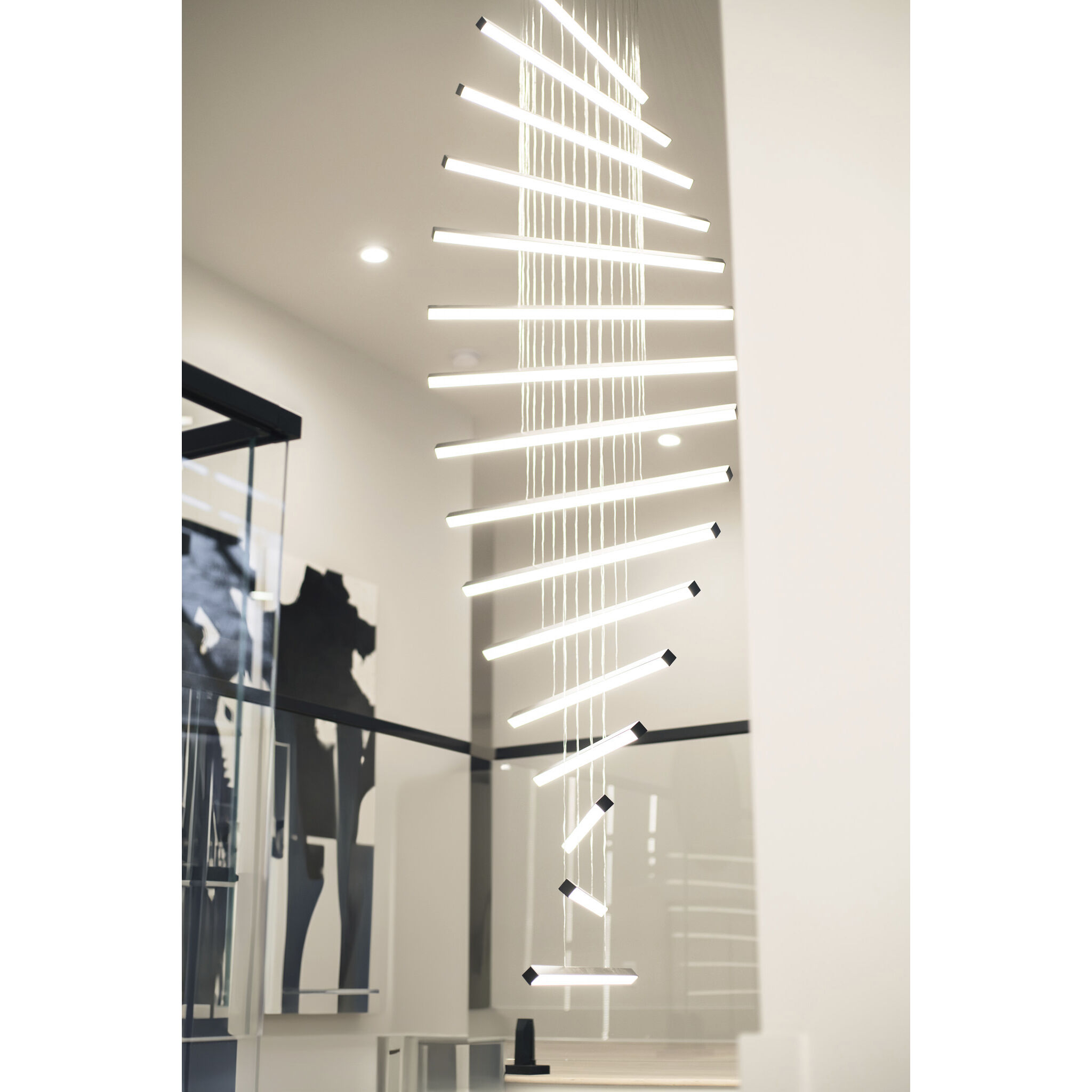 Hover LED 28 inch Black Multi-Light Pendant Ceiling Light