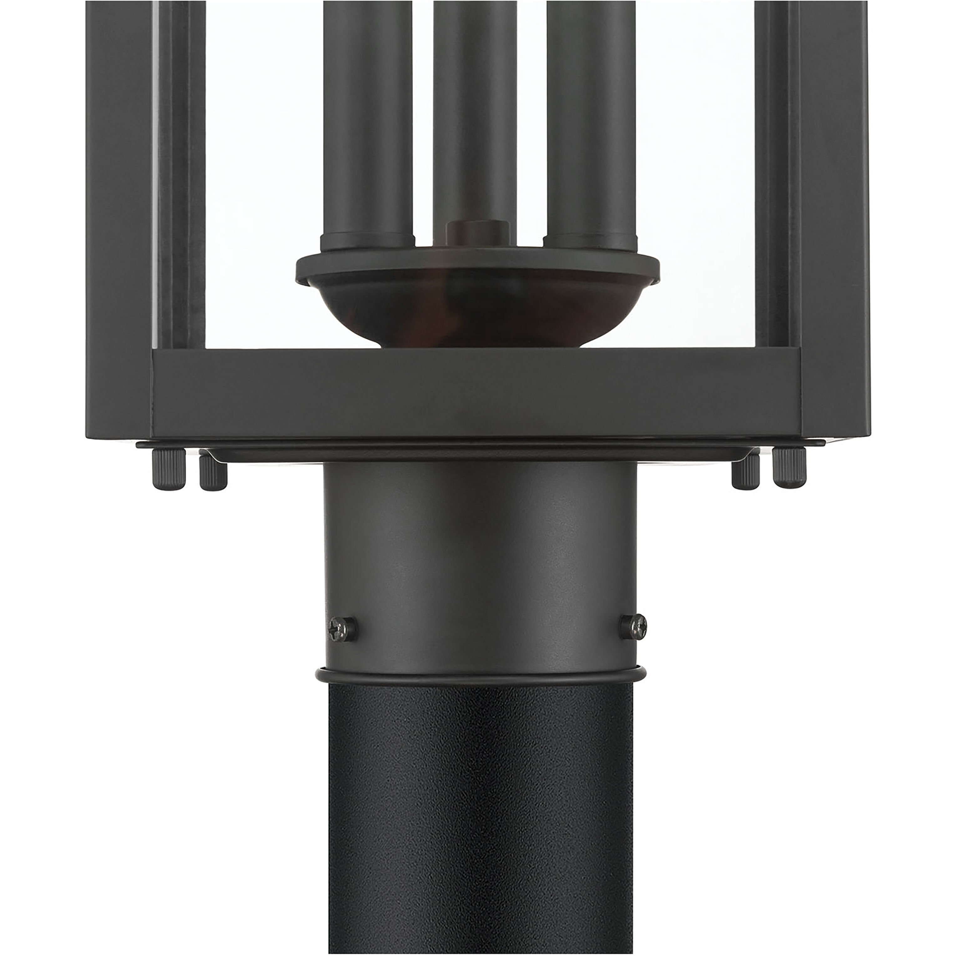 Halston 3 Light 20.5 inch Powder Coated Black Outdoor Post Lantern