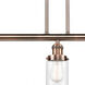 Franklin Restoration Dover 3 Light 37 inch Antique Copper Island Light Ceiling Light in Seedy Glass, Franklin Restoration