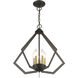 Prism 5 Light 20 inch English Bronze with Antique Brass Finish Accents Chandelier Ceiling Light