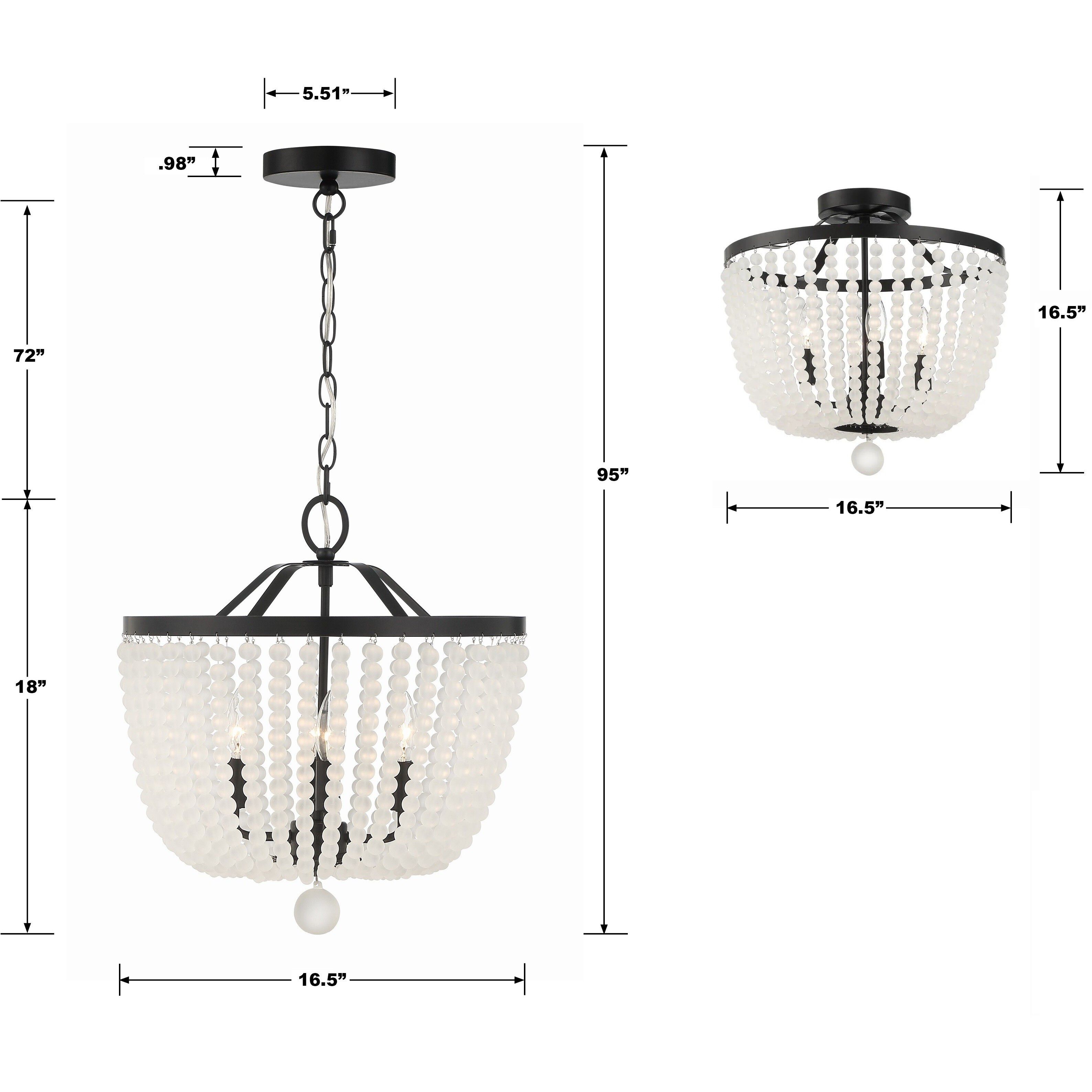 Rylee 4 Light 16.5 inch Matte Black Chandelier Ceiling Light