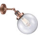Franklin Restoration Large Beacon 1 Light 8 inch Antique Copper Sconce Wall Light in Seedy Glass, Franklin Restoration