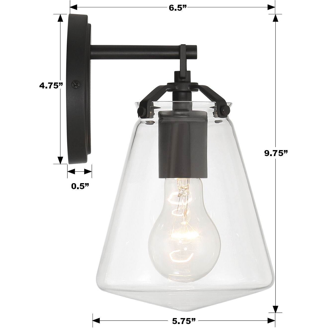 Voss Bath Sconce Wall Light in Matte Black