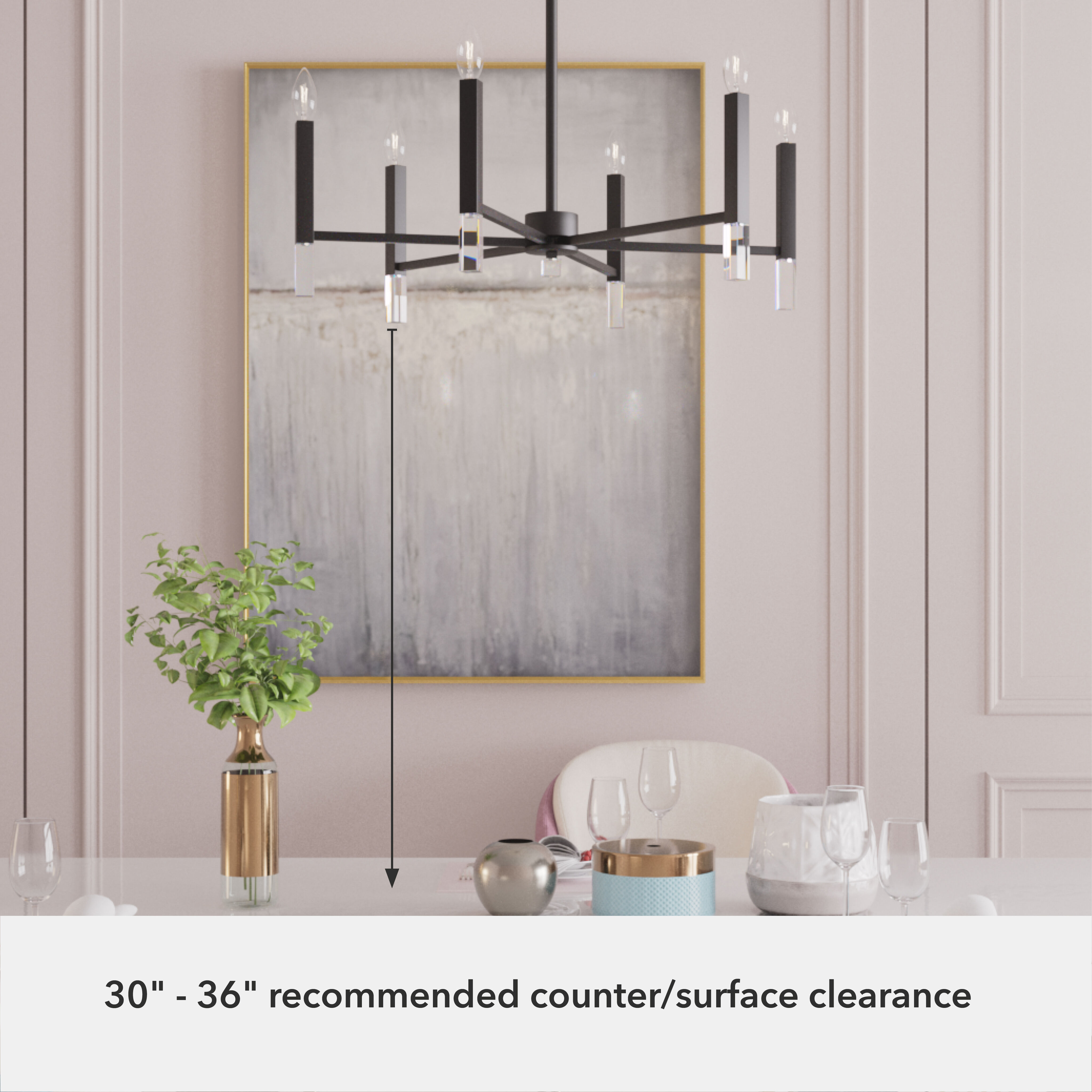 Sunjai 6 Light 30 inch Matte Black Chandelier Ceiling Light