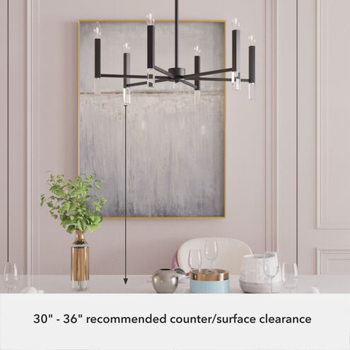 Sunjai 6 Light 30 inch Matte Black Chandelier Ceiling Light