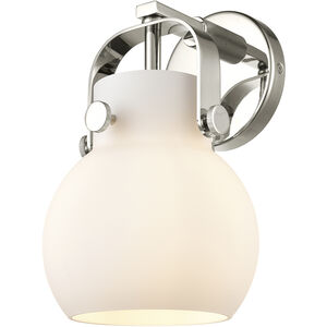 Pilaster II Sphere 1 Light 6.5 inch Polished Nickel Sconce Wall Light in Matte White Glass