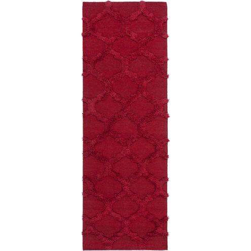 Kabru 96 X 30 inch Bright Red Rug