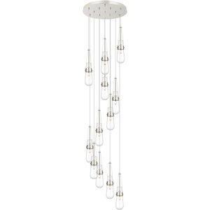 Milan 12 Light 23.63 inch Polished Nickel Multi Pendant Ceiling Light in Clear Glass
