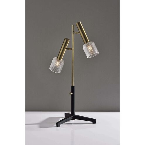 Melvin 26 inch 3.00 watt Black and Antique Brass Table Lamp Portable Light