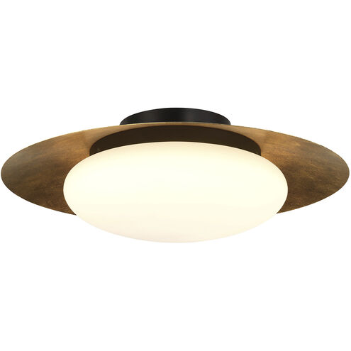 Zinola LED 18 inch Sand Coal and Halcyon Gold Flush Mount Ceiling Light