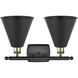 Ballston Cone 2 Light 18 inch Black Antique Brass Bath Vanity Light Wall Light