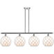 Ballston Large Farmhouse Rope LED 48 inch Polished Chrome Island Light Ceiling Light in White Glass with White Rope, Ballston