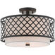 Arabesque 3 Light 15 inch English Bronze Semi-Flush Mount Ceiling Light