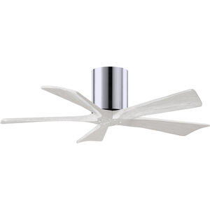 Atlas Irene-5H 42 inch Polished Chrome with Matte White Blades Ceiling Fan, Flush Mounted