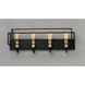 Liner 4 Light 28.5 inch Black and Satin Brass Bath Vanity Wall Light