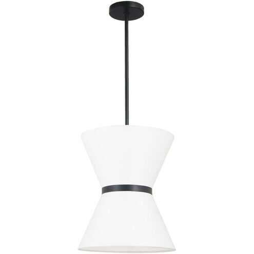 Caterine 1 Light 12 inch Matte Black Pendant Ceiling Light in White