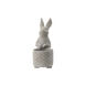 Attentive Standing Rabbit Gray Outdoor Planter