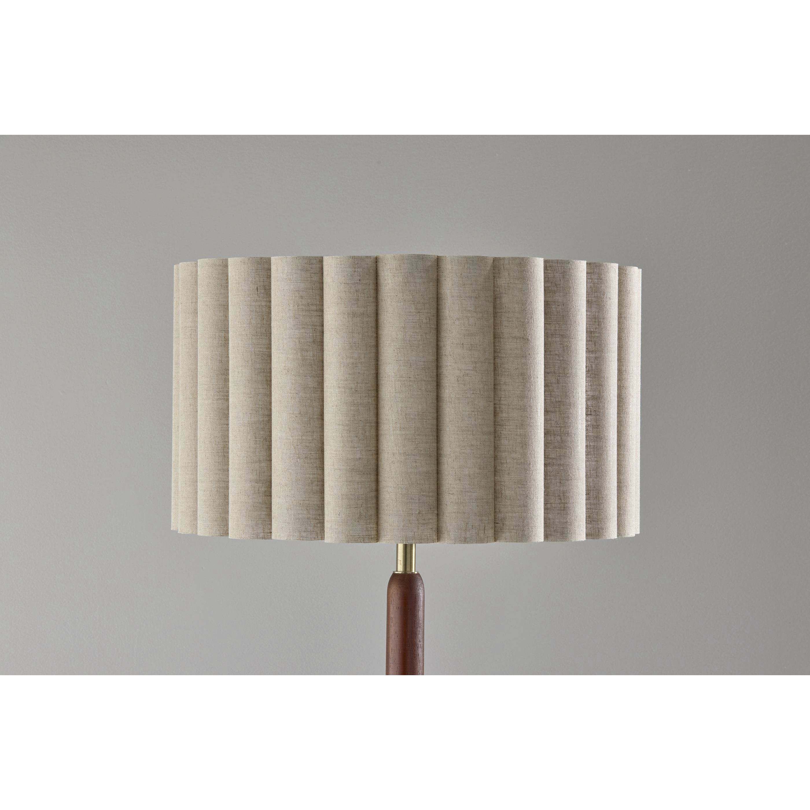 Laine 62.5 inch 100.00 watt Antique Brass Walnut Floor Lamp Portable Light