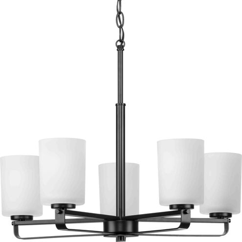 League 5 Light 24 inch Matte Black Chandelier Ceiling Light