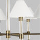 Robert 6 Light 32 inch Time Worn Brass / Clear Acrylic Chandelier Ceiling Light