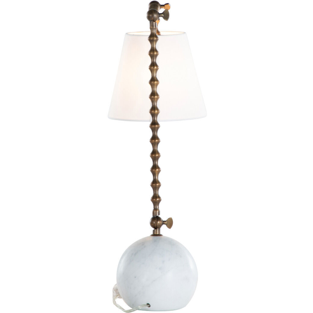 Nadine 30.5 inch Antique Brass Finish / Natural Alabaster Table Lamp Portable Light
