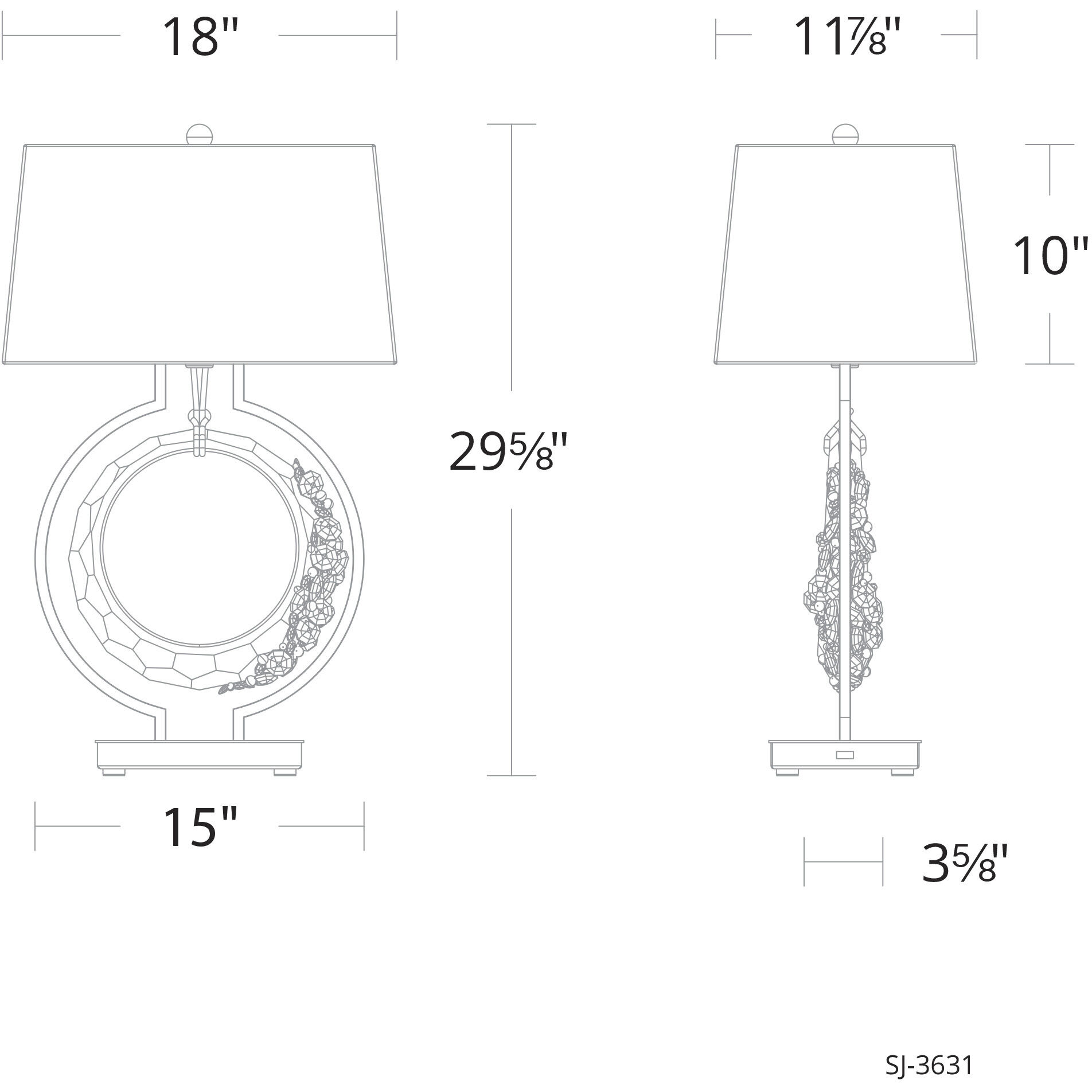 Forever Serenity 29.6 inch 7.00 watt Polished Chrome Table Lamp Portable Light in Black Rope, Black Rope