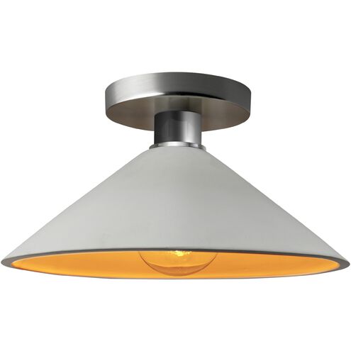Radiance LED 11.75 inch Matte White and Champagne Gold and Brushed Nickel Semi Flush Ceiling Light