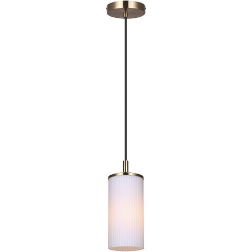 Kinslea 1 Light 4.75 inch Gold Pendant Ceiling Light in White Glass