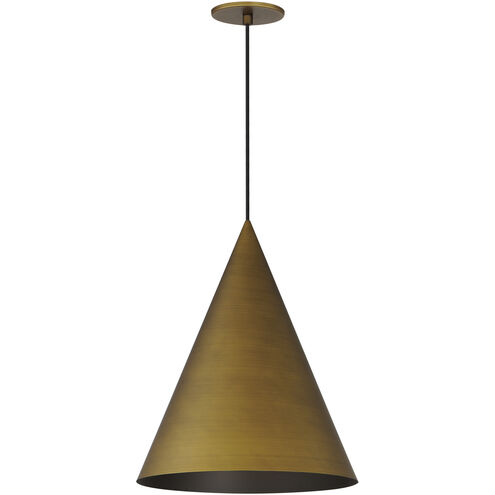 Pitch LED 13.75 inch Antique Brass Single Pendant Ceiling Light