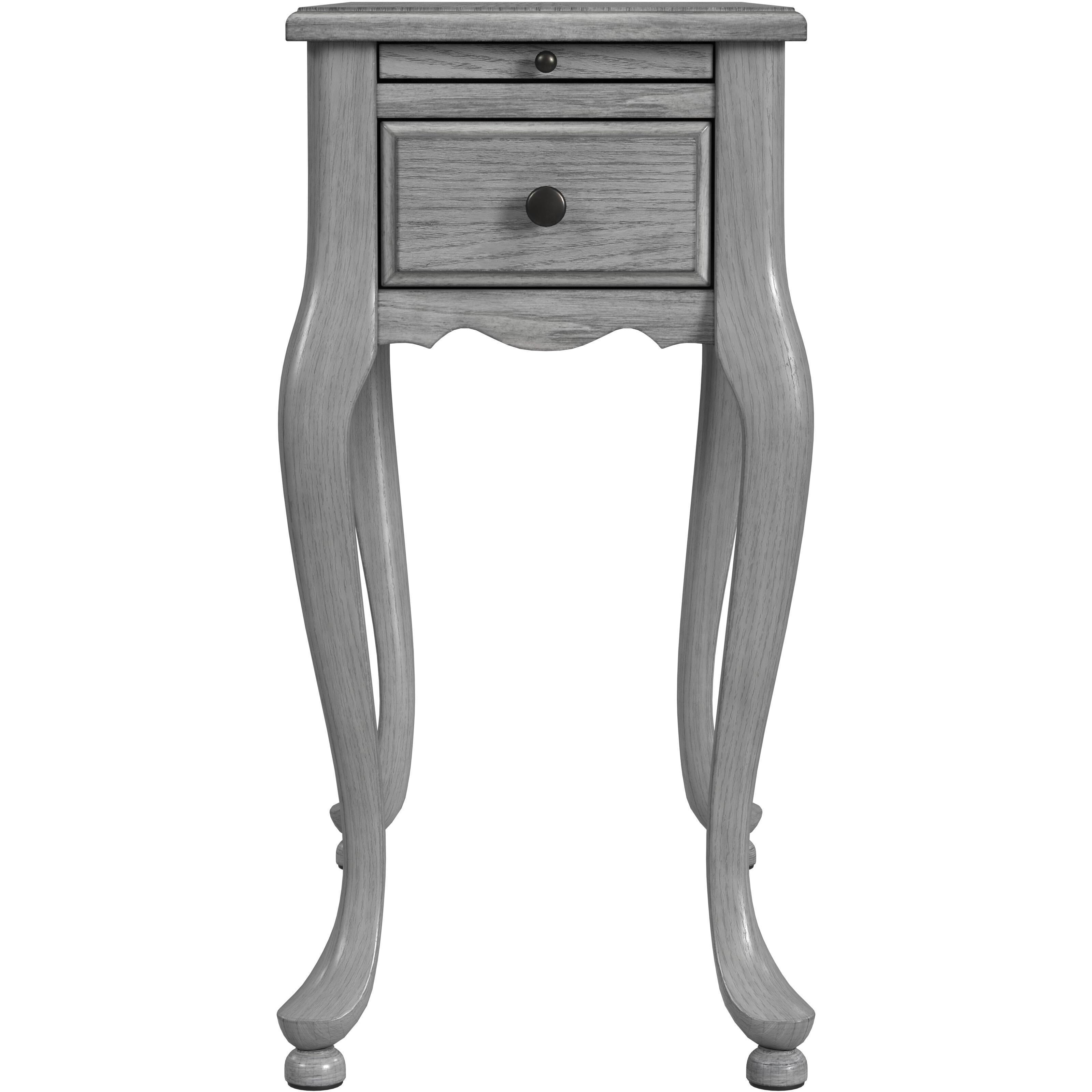 Croydon One Drawer with Pullout Side Table in Gray
