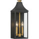 Hurstborne 2 Light 18.25 inch Dark Matte Black and Painted Legacy Brass Outdoor Wall Lantern