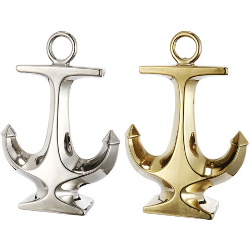 Anchor Silver and Gold Décor, Set of 2