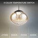 Swayzey LED 9.5 inch Powder Coated Black Mini-Pendant Ceiling Light in Black Amber Glass, dweLED