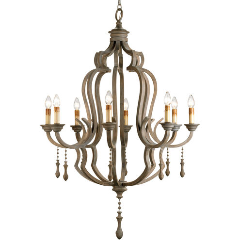 Waterloo 8 Light 41 inch Washed Gray Chandelier Ceiling Light