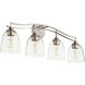 Jardin 4 Light 30 inch Satin Nickel Vanity Light Wall Light in Clear Seeded