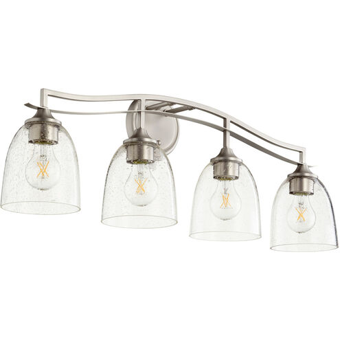 Jardin 4 Light 30 inch Satin Nickel Vanity Light Wall Light in Clear Seeded