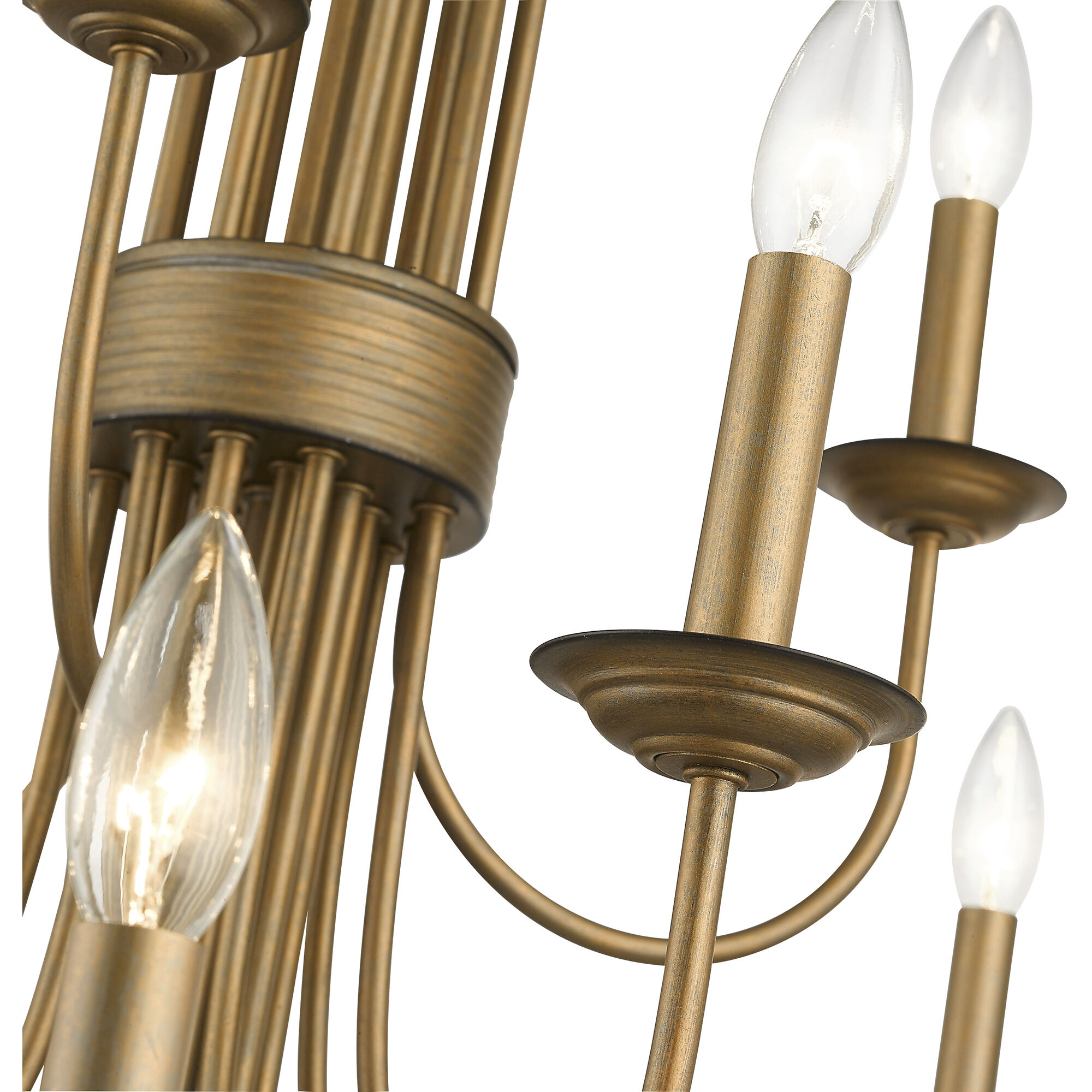 Estate 21 Light 42 inch Antique Gold Leaf Chandelier Ceiling Light, Extra Large