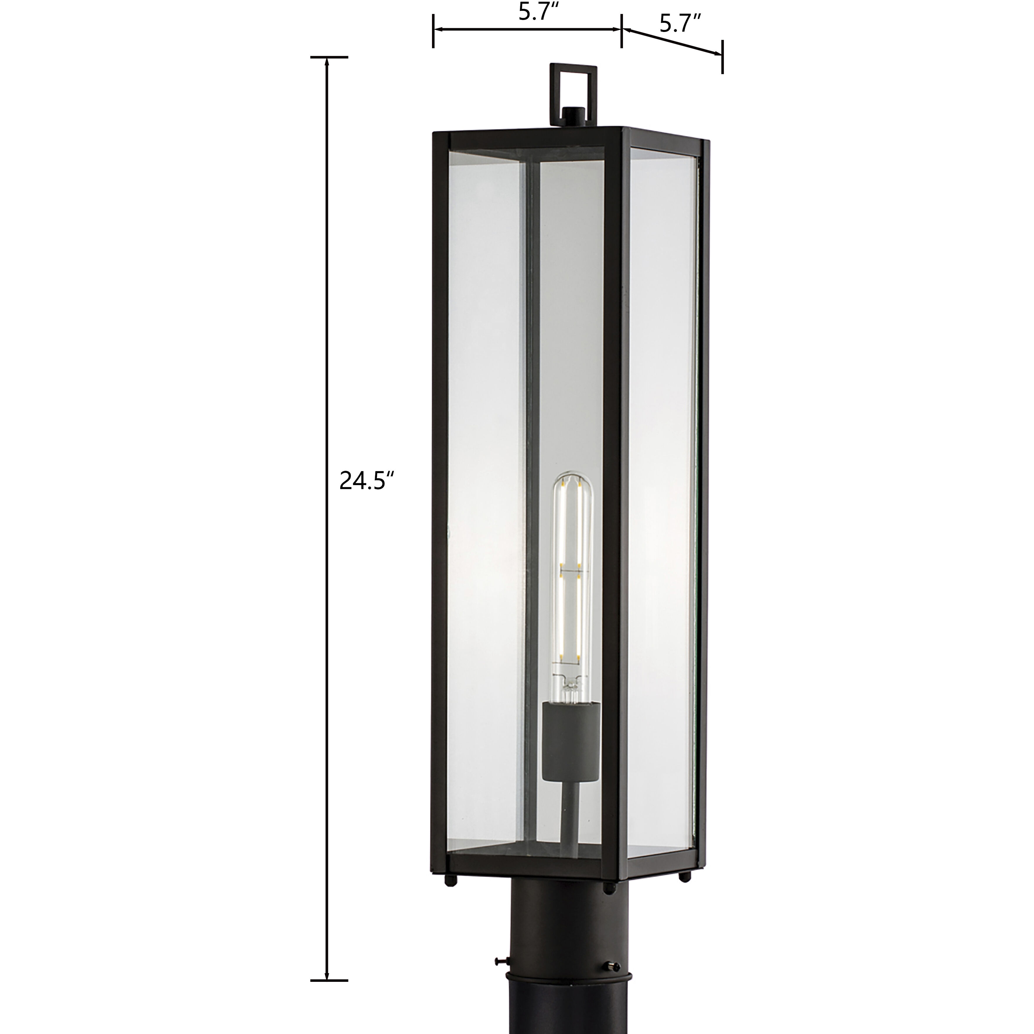 Capture 1 Light 24.5 inch Matte Black Outdoor Post Light