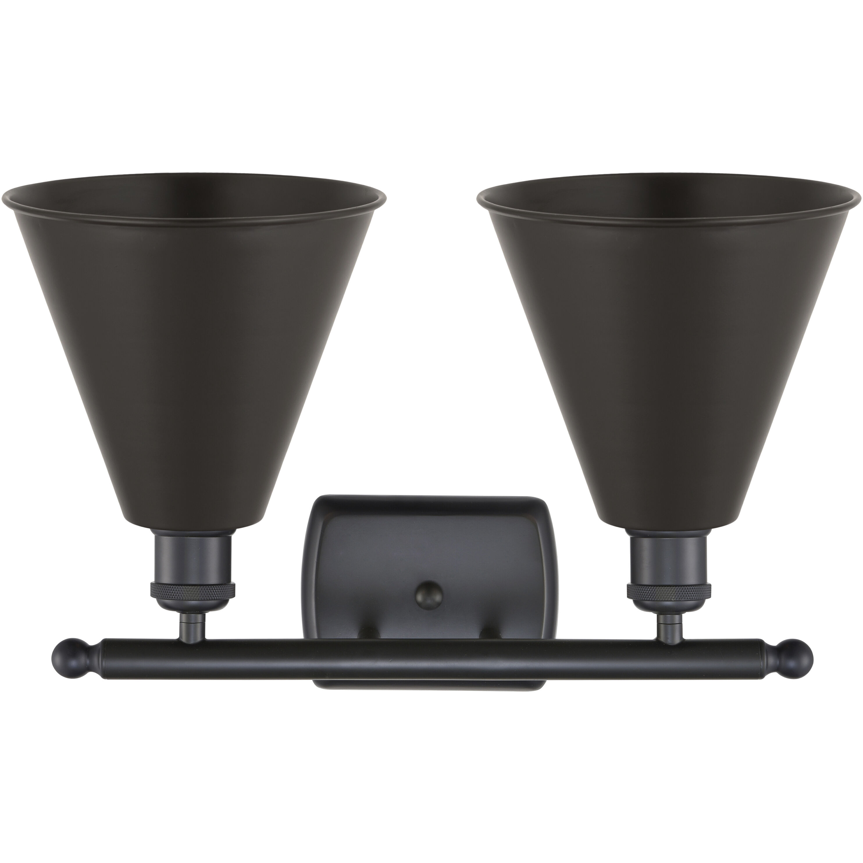 Ballston Cone 2 Light 18 inch Matte Black Bath Vanity Light Wall Light