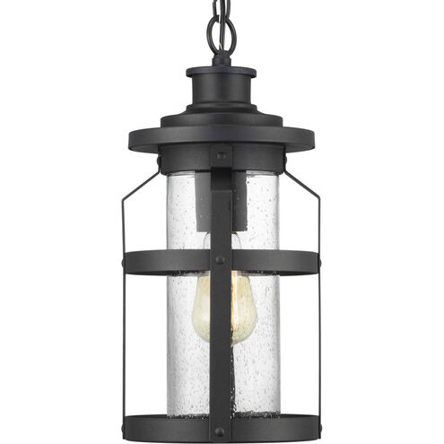 Haslett 1 Light 8 inch Textured Black Outdoor Hanging Lantern