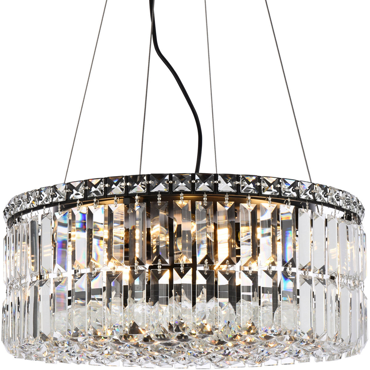 Maxime 12 Light 20 inch Black and Clear Chandelier Ceiling Light