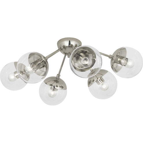 Celeste 6 Light 17 inch Polished Nickel Flushmount Ceiling Light