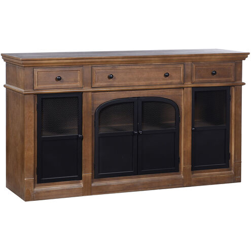 Henley 60 inch Black-Natural Wood Credenza