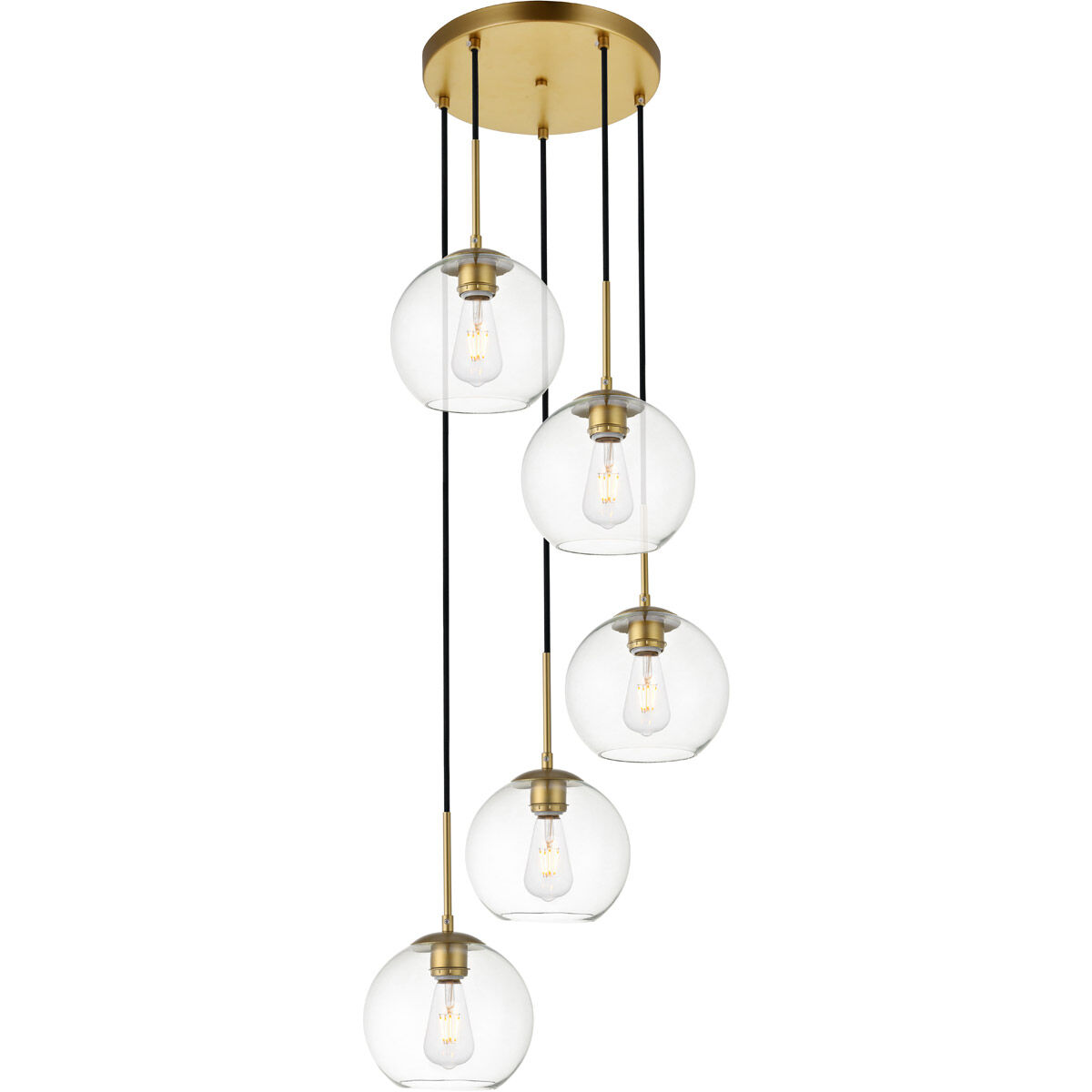 Baxter 5 Light 18 inch Brass Pendant Ceiling Light