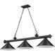Cordon 3 Light 57.25 inch Matte Black Billiard Ceiling Light in Matte Black Steel
