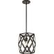 Saucedo 1 Light 12 inch Architectural Bronze Pendant Ceiling Light, Design Series