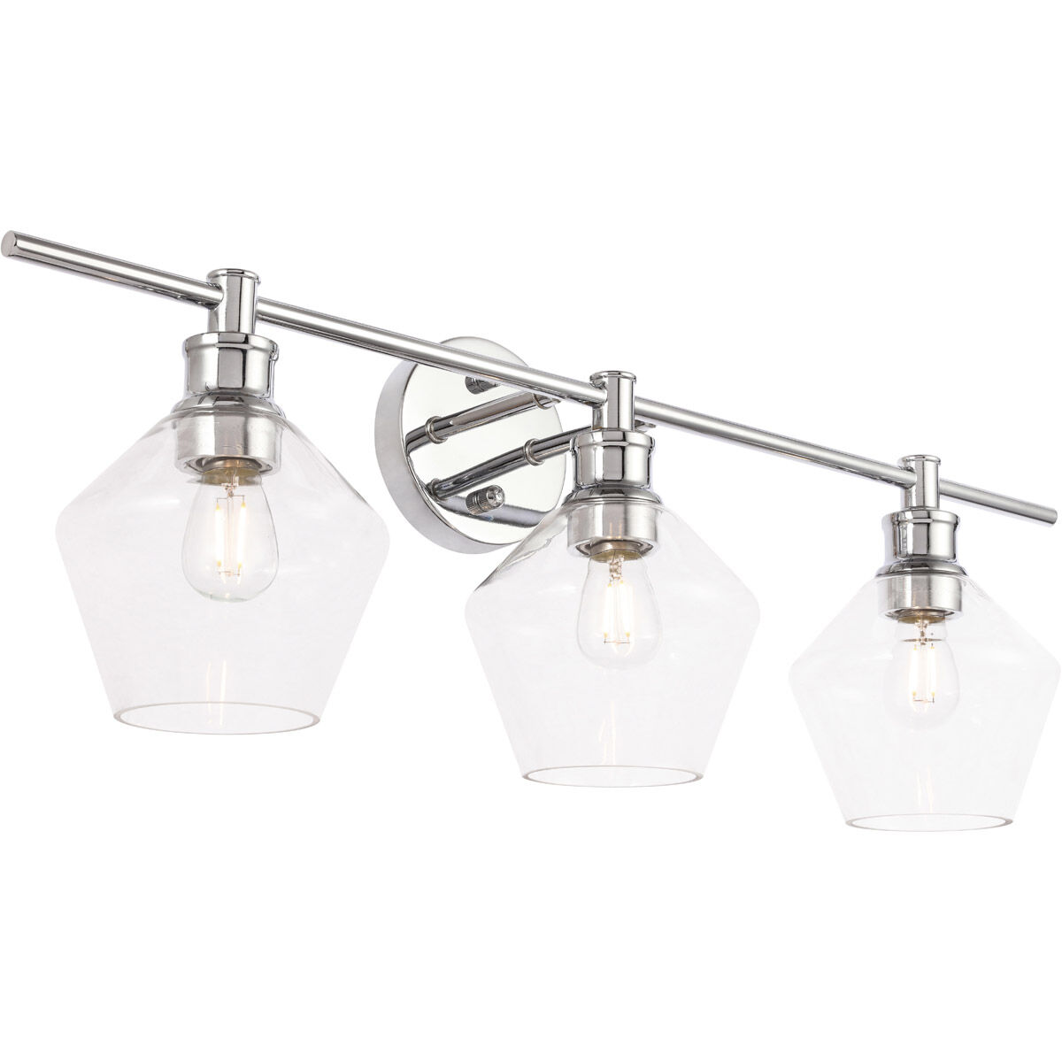 Gene 3 Light 28 inch Chrome Wall sconce Wall Light