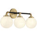 Dresden 3 Light 24 inch Matte Black with Warm Brass Accents Bathroom Vanity Light Wall Light, Lighting One
